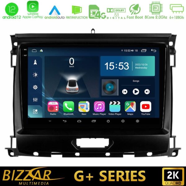 Bizzar G+ Series Ford Ranger 2017-2022 8core Android12 6+128GB Navigation Multimedia Tablet 9" - Image 3