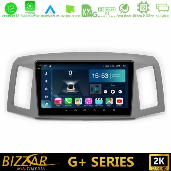 Bizzar G+ Series Jeep Grand Cherokee 2005-2007 8Core Android12 6+128GB Navigation Multimedia Tablet 10" - Image 2