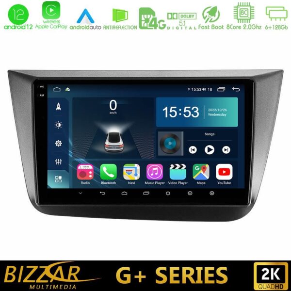 Bizzar G+ Series Seat Altea 2004-2015 8core Android12 6+128GB Navigation Multimedia Tablet 9"