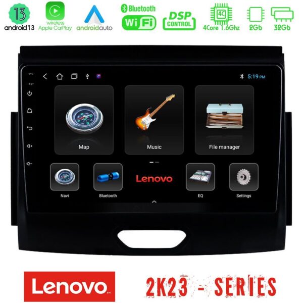 Lenovo Car Pad Ford Ranger 2017-2022 4Core Android 13 2+32GB Navigation Multimedia Tablet 9"