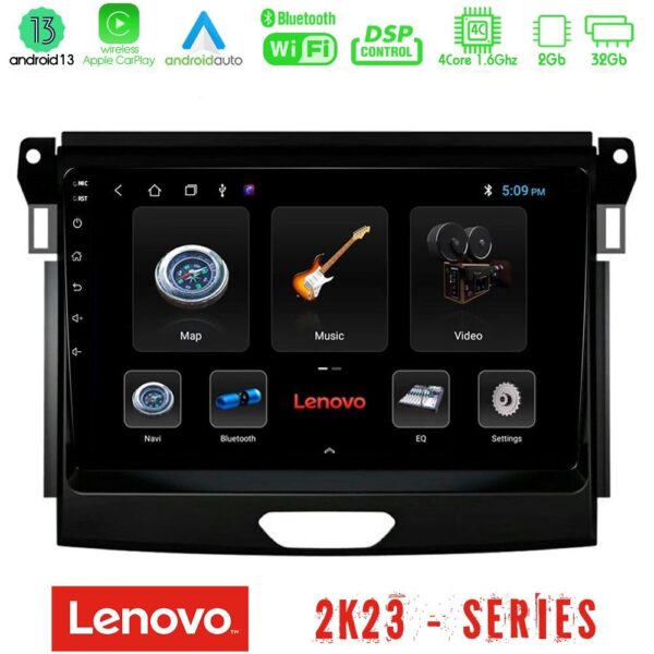 Lenovo Car Pad Ford Ranger 2017-2022 4Core Android 13 2+32GB Navigation Multimedia Tablet 9" - Image 2