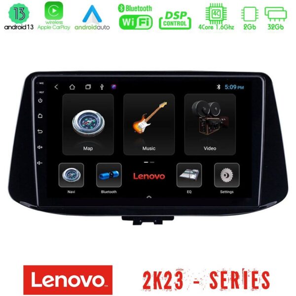 Lenovo Car Pad Hyundai i30 4Core Android 13 2+32GB Navigation Multimedia Tablet 9"