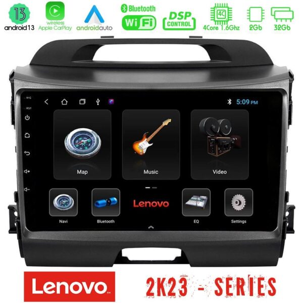 Lenovo Car Pad Kia Sportage 4Core Android 13 2+32GB Navigation Multimedia Tablet 9"