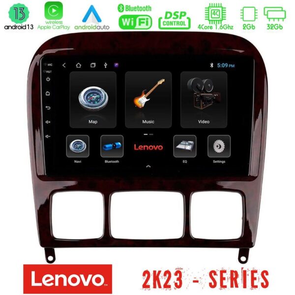 Lenovo Car Pad Mercedes S Class 1999-2004 (W220) 4core Android 13 2+32GB Navigation Multimedia Tablet 9" - Image 2
