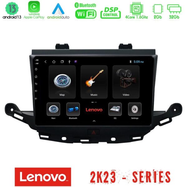 Lenovo Car Pad Opel Astra K 2015-2019 4Core Android 13 2+32GB Navigation Multimedia Tablet 9"