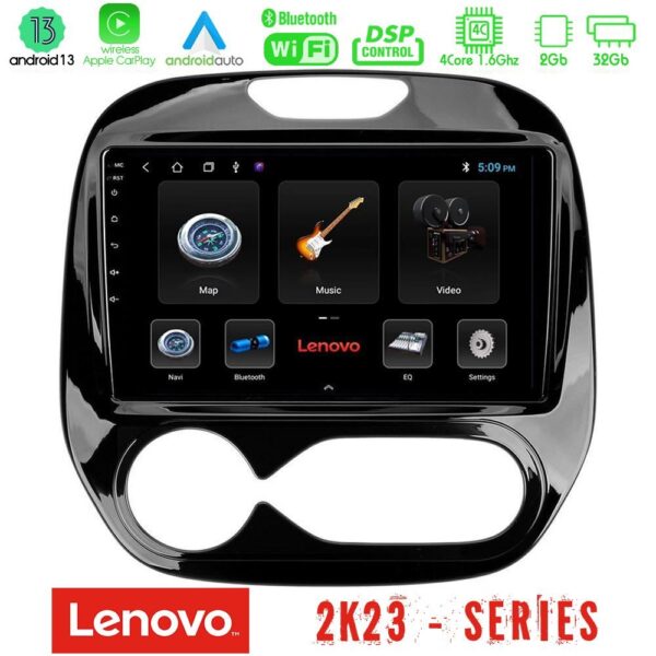 Lenovo Car Pad Renault Captur 2013-2019 (Auto AC) 4Core Android 13 2+32GB Navigation Multimedia Tablet 9"