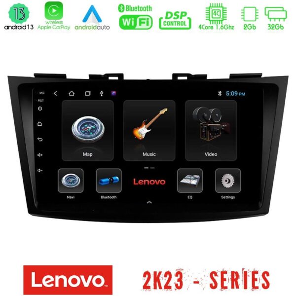 Lenovo Car Pad Suzuki Swift 2011-2016 4Core Android 13 2+32GB Navigation Multimedia Tablet 9"