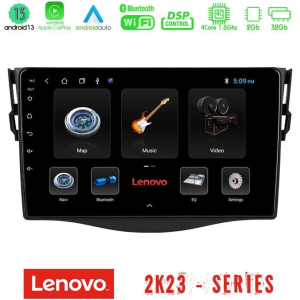 Lenovo Car Pad Toyota RAV4 4Core Android 13 2+32GB Navigation Multimedia 9"