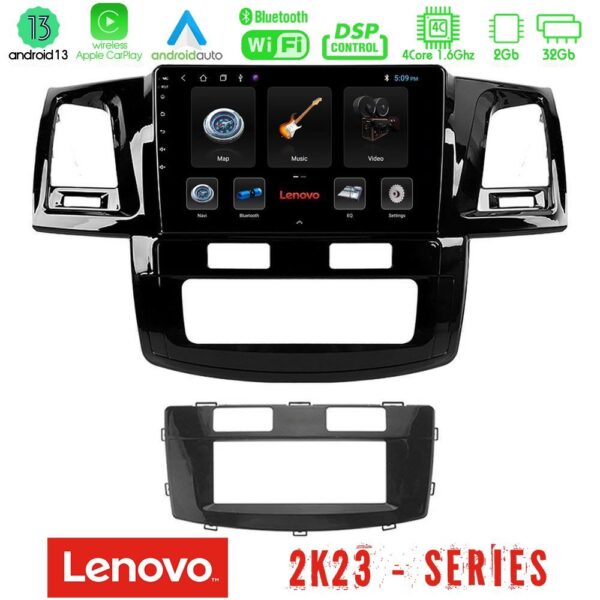 Lenovo Car Pad Toyota Hilux 2007-2011 4Core Android 13 2+32GB Navigation Multimedia Tablet 9"