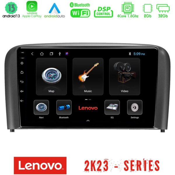 Lenovo Car Pad Volvo S80 1998-2006 4Core Android 13 2+32GB Navigation Multimedia Tablet 9"