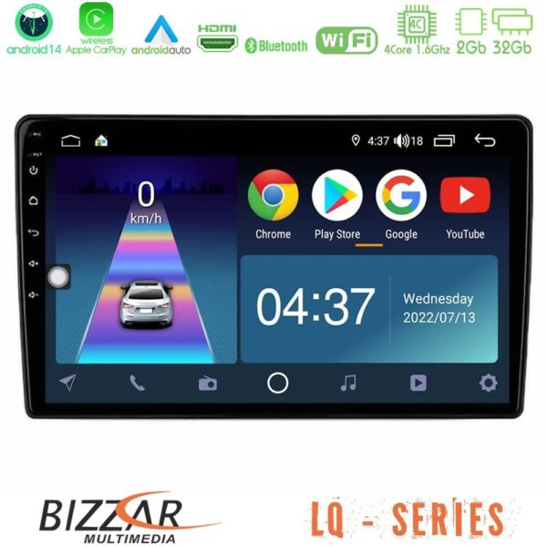 Bizzar LQ Series 4Core Android14 2+32GB Alfa Romeo Giulietta 2014-2021 Navigation Multimedia Tablet 9" Με Carplay & Android Auto
