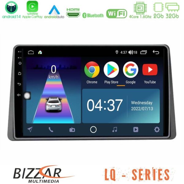 Bizzar LQ Series 4Core Android14 2+32GB Renault Arkana 2019-> Navigation Multimedia Tablet 9″ Με Carplay & Android Auto