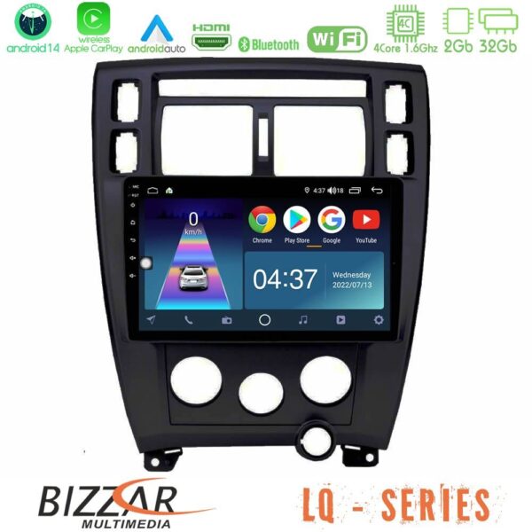 Bizzar LQ Series 4Core Android14 2+32GB Hyundai Tucson Navigation Multimedia Tablet 9" Με Carplay & Android Auto (Μαύρο)