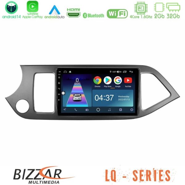 Bizzar LQ Series 4Core Android14 2+32GB Kia Picanto Navigation Multimedia Tablet 9" Με Carplay & Android Auto - Image 2
