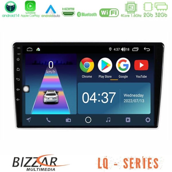Bizzar LQ Series 4Core Android14 2+32GB Kia Sportage 2005-2008 Navigation Multimedia Tablet 9″ Με Carplay & Android Auto