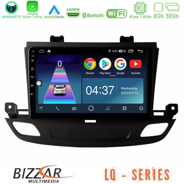 Bizzar LQ Series 4Core Android14 2+32GB Opel Insignia 2 2017-2020 Navigation Multimedia Tablet 9" Με Carplay & Android Auto