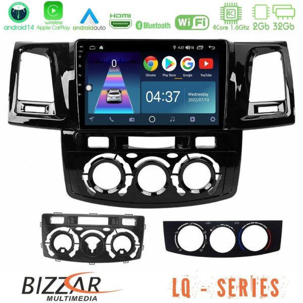 Bizzar LQ Series 4Core Android14 2+32GB Toyota Hilux 2007-2016 Navigation Multimedia Tablet 9" Με Carplay & Android Auto - Image 2
