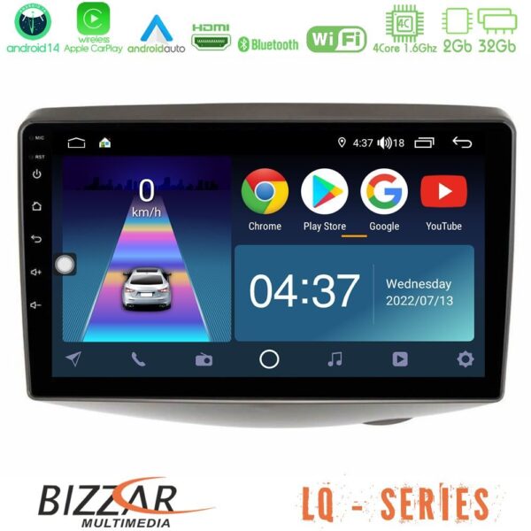 Bizzar LQ Series 4Core Android14 2+32GB Toyota Yaris 1999 - 2006 Navigation Multimedia Tablet 9" Με Carplay & Android Auto - Image 2