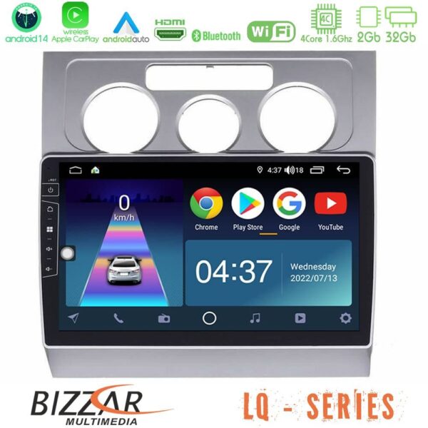 Bizzar LQ Series 4Core Android14 2+32GB VW Touran 2003-2011 Navigation Multimedia Tablet 10" Με Carplay & Android Auto - Image 2