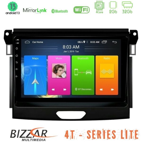 Bizzar 4T Series Ford Ranger 2017-2022 4Core Android13 2+32GB Navigation Multimedia Tablet 9" - Image 2