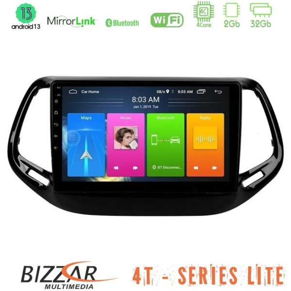 Bizzar 4T Series Jeep Compass 2017> 4Core Android13 2+32GB Navigation Multimedia Tablet 10"