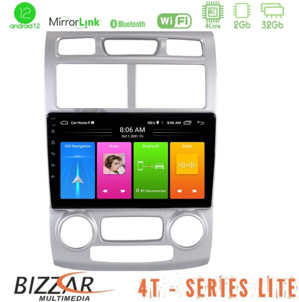 Bizzar 4T Series Kia Sportage 2005-2008 4Core Android13 2+32GB Navigation Multimedia Tablet 9″