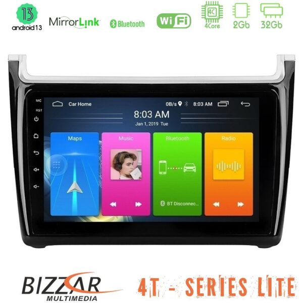 Bizzar 4T Series Vw Polo 4Core Android13 2+32GB Navigation Multimedia Tablet 9"
