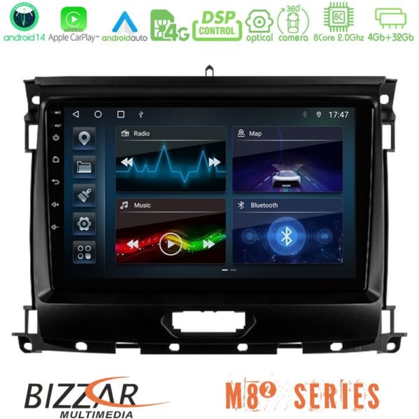 Bizzar M8² Series 8Core Android14 4+32GB Ford Ranger 2017-2022 Navigation Multimedia Tablet 9" Με Carplay & Android Auto