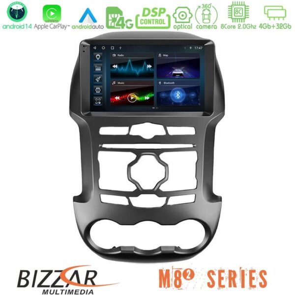 Bizzar M8² Series 8Core Android14 4+32GB Ford Ranger 2012-2016 Navigation Multimedia Tablet 9" Με Carplay & Android Auto