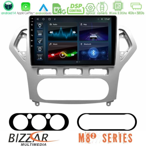Bizzar M8² Series 8Core Android14 4+32GB Ford Mondeo 2007-2010 AUTO A/C Navigation Multimedia Tablet 9" Με Carplay & Android Auto
