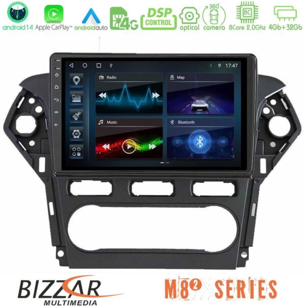 Bizzar M8² Series 8Core Android14 4+32GB Ford Mondeo 2011-2014 Navigation Multimedia Tablet 9" Με Carplay & Android Auto