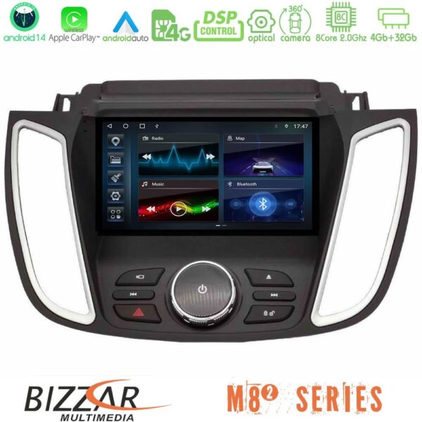 Bizzar M8² Series 8Core Android14 4+32GB Ford Kuga/C-Max 2013-2019 Navigation Multimedia Tablet 9" Με Carplay & Android Auto