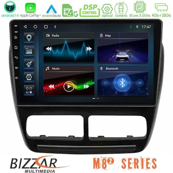 Bizzar M8² Series 8Core Android14 4+32GB Fiat Doblo / Opel Combo 2010-2014 Navigation Multimedia Tablet 9" Με Carplay & Android Auto