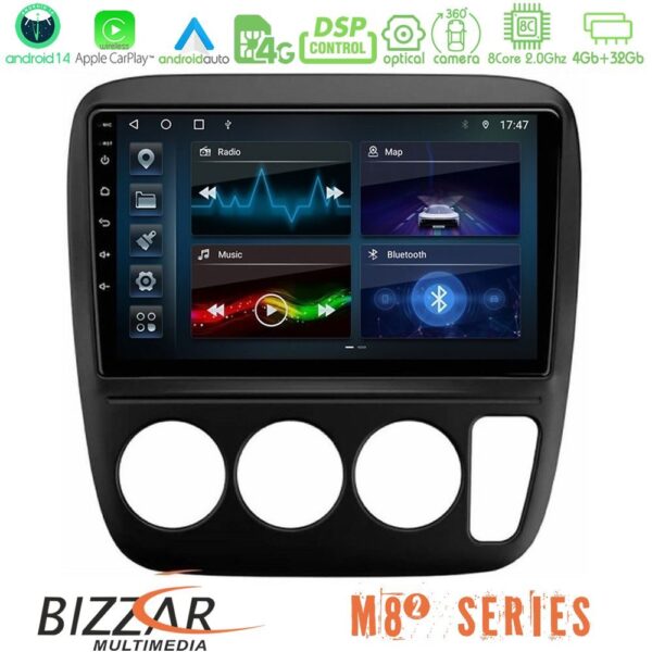 Bizzar M8² Series 8Core Android14 4+32GB Honda CRV 1997-2001 Navigation Multimedia Tablet 9" Με Carplay & Android Auto
