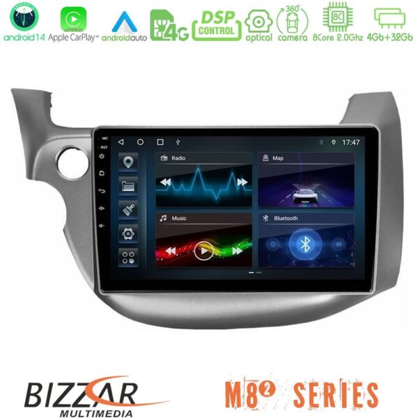 Bizzar M8² Series 8Core Android14 4+32GB Honda Jazz 2009-2013 Navigation Multimedia Tablet 10" Με Carplay & Android Auto