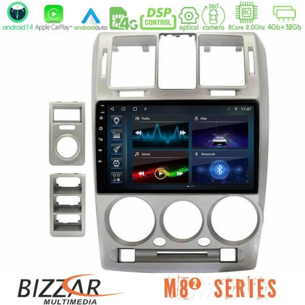 Bizzar M8² Series 8Core Android14 4+32GB Hyundai Getz 2002-2009 Navigation Multimedia Tablet 9" Με Carplay & Android Auto