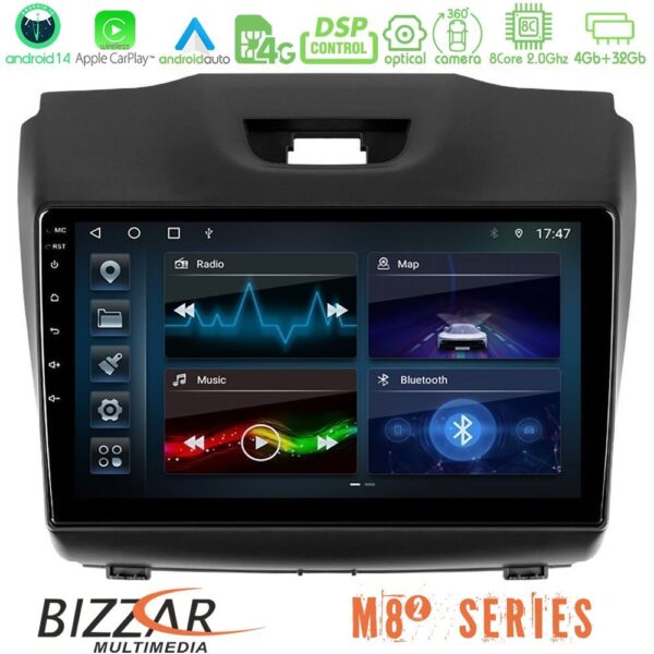 Bizzar M8² Series 8Core Android14 4+32GB Isuzu D-MAX 2012-2019 Navigation Multimedia Tablet 9" Με Carplay & Android Auto