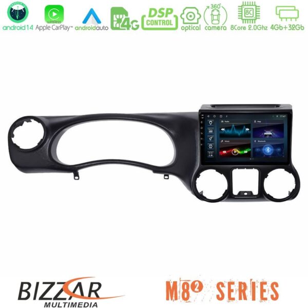Bizzar M8² Series 8Core Android14 4+32GB Jeep Wrangler 2011-2014 Navigation Multimedia Tablet 9" Με Carplay & Android Auto