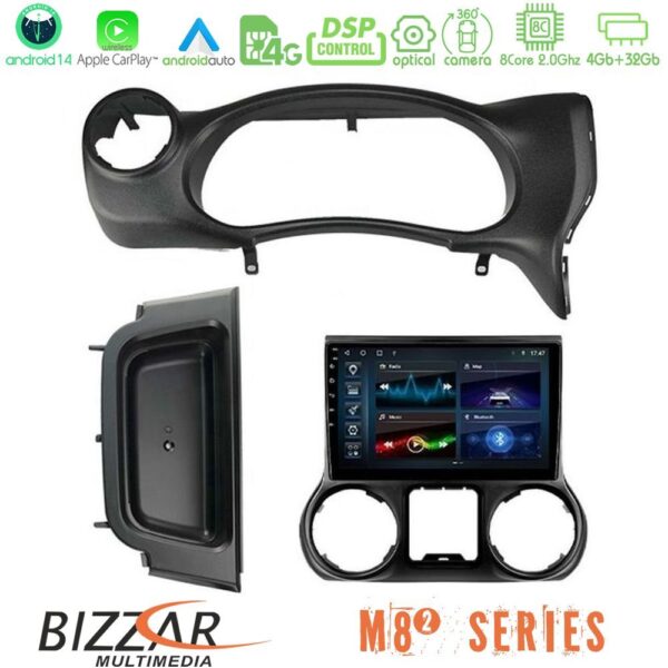 Bizzar M8² Series 8Core Android14 4+32GB Jeep Wrangler 2014-2017 Navigation Multimedia Tablet 9" Με Carplay & Android Auto