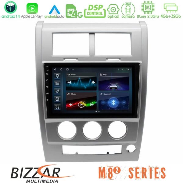 Bizzar M8² Series 8Core Android14 4+32GB Jeep Cherokee (KK) 2008-2012 Navigation Multimedia Tablet 10" Με Carplay & Android Auto