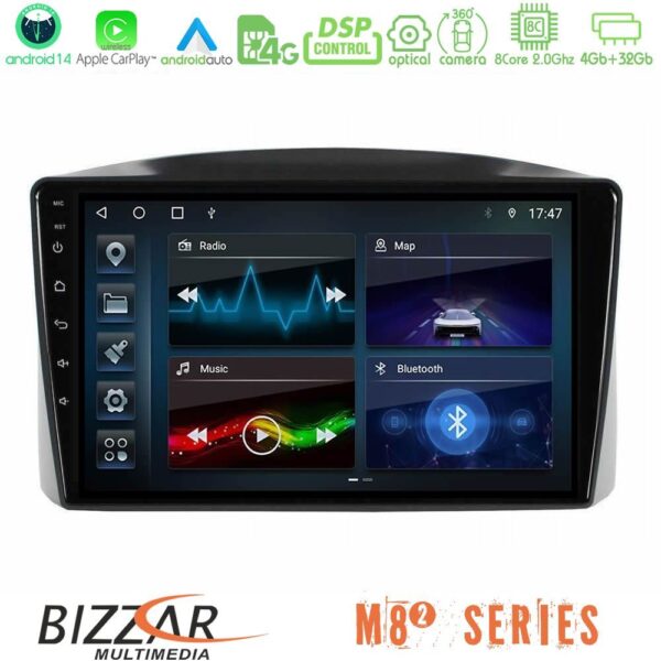 Bizzar M8² Series 8Core Android14 4+32GB Jeep Grand Cherokee 2005-2007 Navigation Multimedia Tablet 10″ Με Carplay & Android Auto