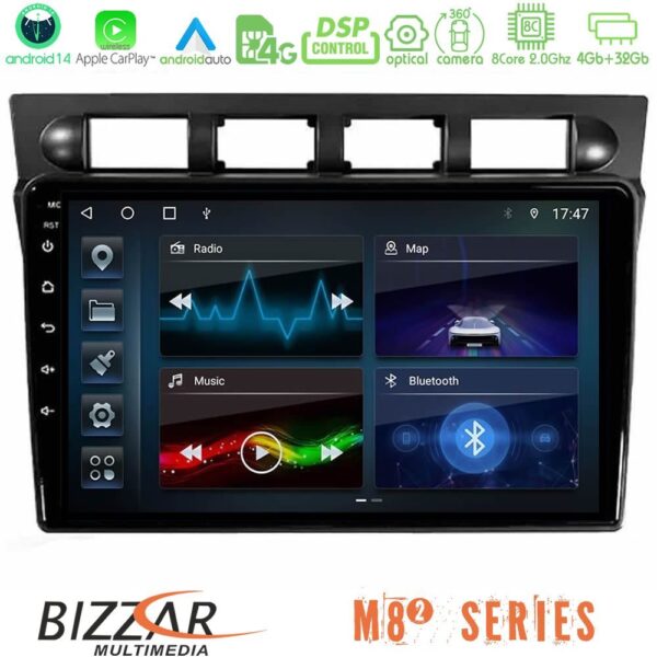 Bizzar M8² Series 8Core Android14 4+32GB Kia Picanto 2004-2007 Navigation Multimedia Tablet 9″ Με Carplay & Android Auto
