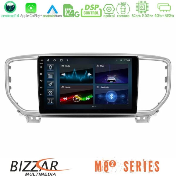 Bizzar M8² Series 8Core Android14 4+32GB Kia Sportage 2018-2021 Navigation Multimedia Tablet 9" Με Carplay & Android Auto