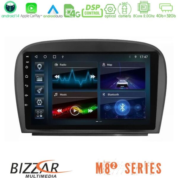 Bizzar M8² Series 8Core Android14 4+32GB Mercedes SL Class 2005-2011 Navigation Multimedia Tablet 9" Με Carplay & Android Auto