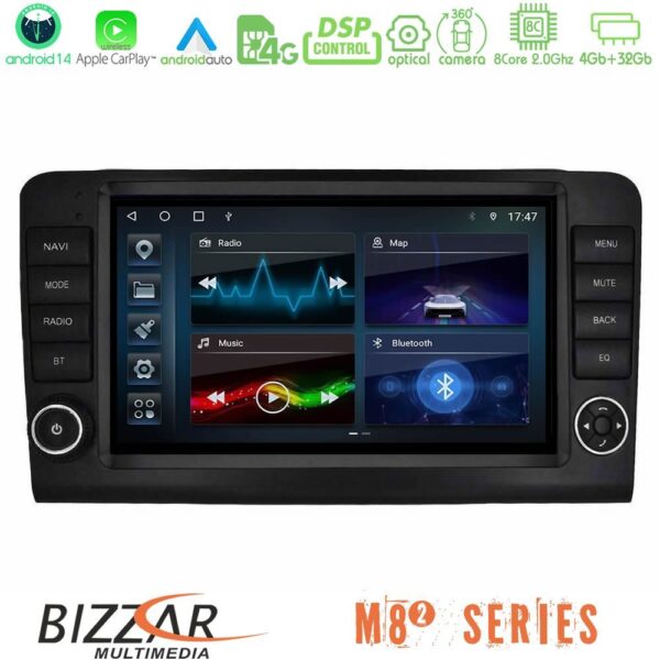 Bizzar M8² Series 8Core Android14 4+32GB Mercedes ML/GL Class W164 2006-2011 Navigation Multimedia Tablet 9" Με Carplay & Android Auto (OEM Look)