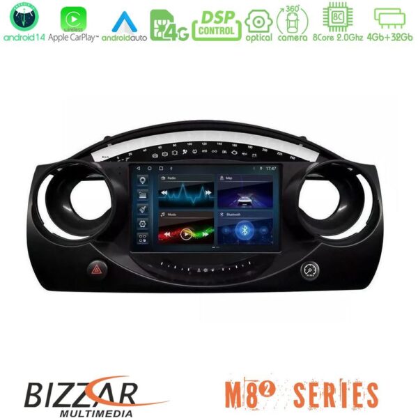 Bizzar M8² Series 8Core Android14 4+32GB Mini Cooper R50 Navigation Multimedia Tablet 9" Με Carplay & Android Auto