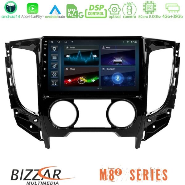 Bizzar M8² Series 8Core Android14 4+32GB Mitsubishi L200 2016-> & Fiat Fullback (Manual A/C) Navigation Multimedia Tablet 9" Με Carplay & Android Auto