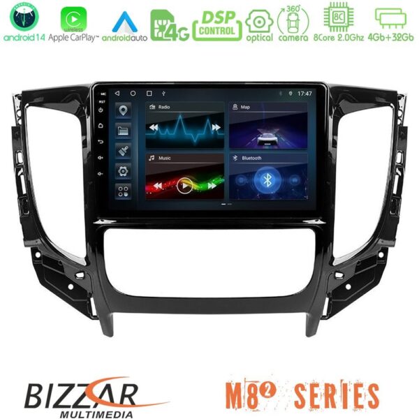 Bizzar M8² Series 8Core Android14 4+32GB Mitsubishi L200 2016-> & Fiat Fullback (Auto A/C) Navigation Multimedia Tablet 9" Με Carplay & Android Auto