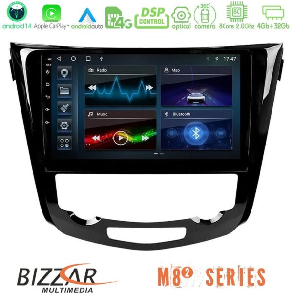 Bizzar M8² Series 8Core Android14 4+32GB Nissan Qashqai J11 (AUTO A/C) Navigation Multimedia Tablet 10" Με Carplay & Android Auto