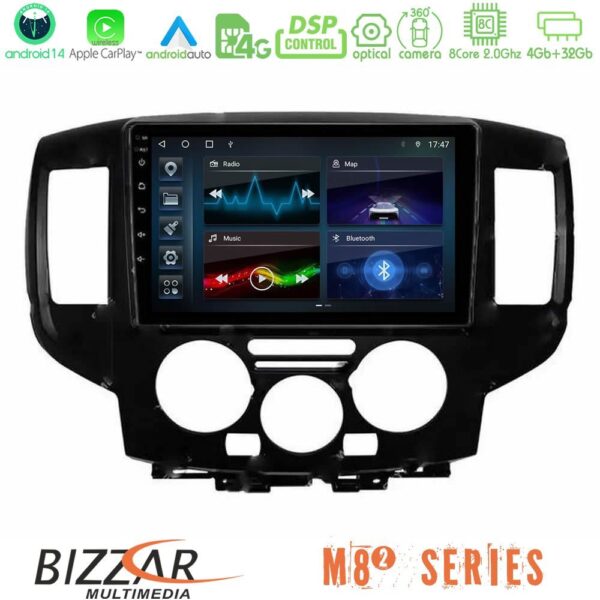 Bizzar M8² Series 8Core Android14 4+32GB Nissan NV200 Navigation Multimedia Tablet 9" Με Carplay & Android Auto (Μαύρο)